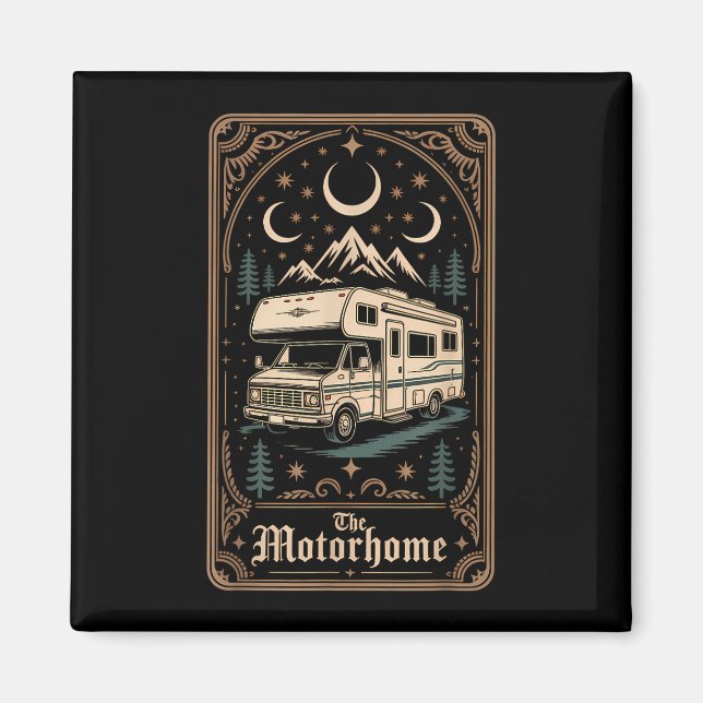 Imã Rv camping trailer a casa móvel lua montanha  (Frente)