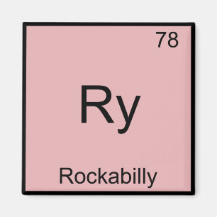 Imã Ry - Símbolo de Elemento de Química Rockabilly F