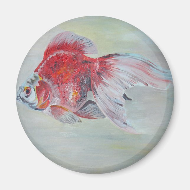 Imã Ryukin Goldfish — Pintura em acrílico (Frente)