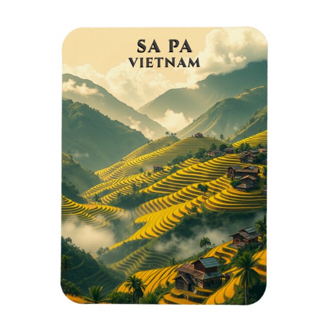 Ímã Sa Pa Vietnam Viagem de Arroz Terráqueos Montanha (Vertical)