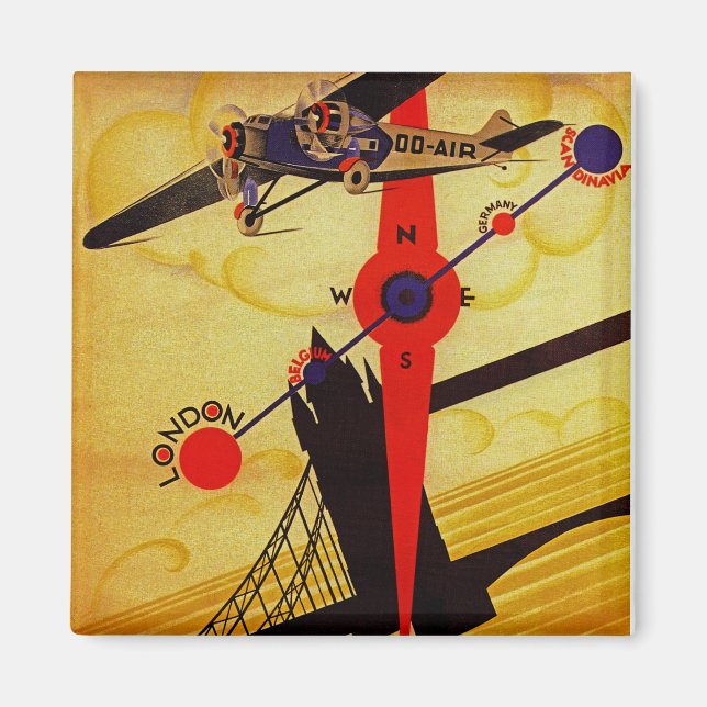 Imã Sabena Art Deco Compass (Frente)