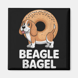 Imã Saco de Cão Beagle Bagel Pão Trocadilho Animais En