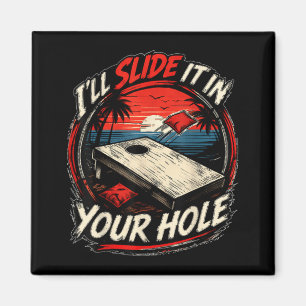 Imã Saco de feijão engraçado da Cornhole Vou deslizar