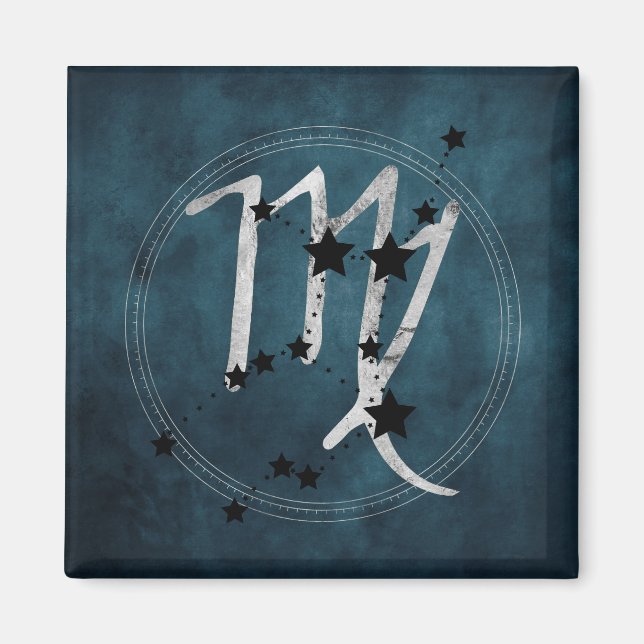 Imã Saco de teal da constelação de zodilo preto e prat (Frente)