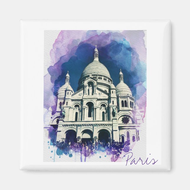 Imã Sacré-Coeur Montmartre Canvas Paris Magnet (Frente)
