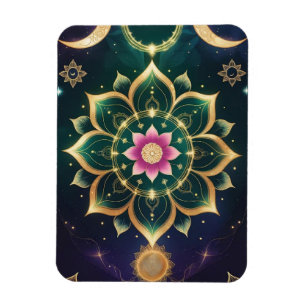 Ímã Sacred Lotus Moon Mandala - Aura Celestial