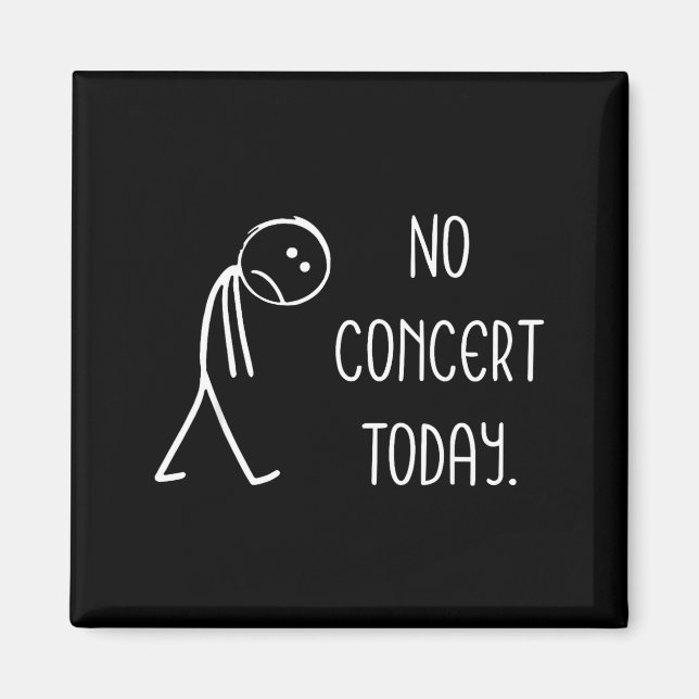 Imã Sad Stick Figure Music Concert Lovers - No Concert (Frente)