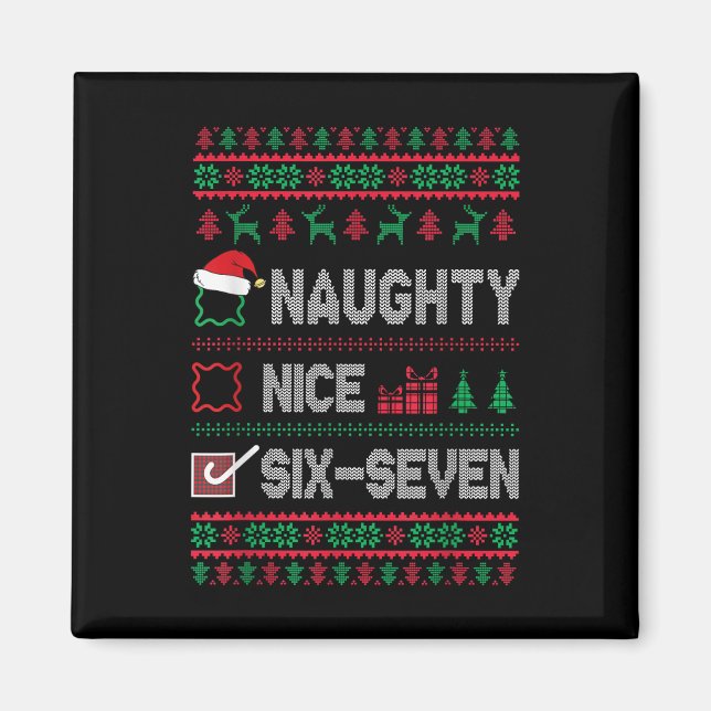 Imã Safado Bonito 6 7 Meme Engraçado Brainrot Natal Fe (Frente)