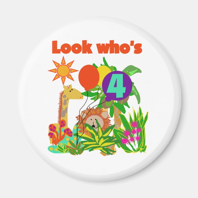 Imã Safari 4º Aniversário Camisetas e presentes (Frente)