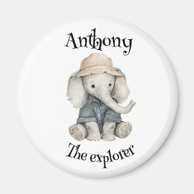 Imã Safari Adventure Babies | Cute Watercolour Animals (Frente)