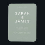 Ímã Sage Green Minimalista Moderno Casamento Salve a D<br><div class="desc">Sage Green Minimalista Moderno Casamento Salve o Magnet. Personalize esta opção para salvar o cartão de data com seus detalhes,  mensagem e outras informações.</div>