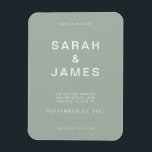 Ímã Sage Green Minimalista Moderno Casamento Salve a D<br><div class="desc">Sage Green Minimalista Moderno Casamento Salve o Magnet. Personalize esta opção para salvar o cartão de data com seus detalhes,  mensagem e outras informações.</div>