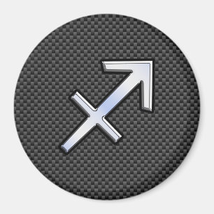 Imã Sagitário Símbolo Zodíaco Estilo de Fibra Negra