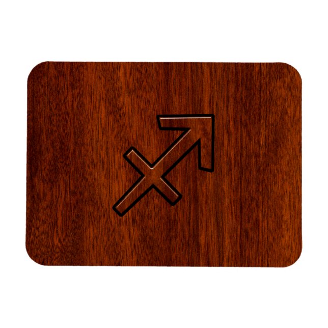 Ímã Sagitário Símbolo Zodíaco no Estilo de Mahogno (Horizontal)