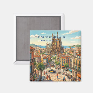 Imã Sagrada Familia Barcelona Espanha Viagem Arte Vint