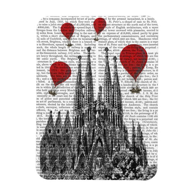 Ímã Sagrada Família e Balões de Ar Quente Vermelho (Vertical)
