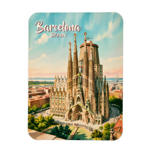 Ímã Sagrada Familia Personalizada Barcelona Viagem Aqu