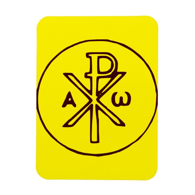 Ímã Sagrado Cristograma Chi-Rho Arte Refinado (Vertical)
