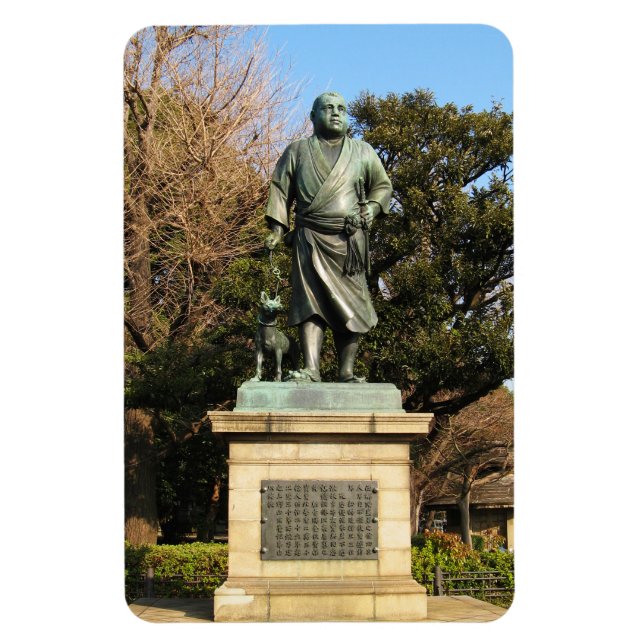 Ímã Saigo Takamori (O Último Samurai) & Estátua De Cac (Vertical)