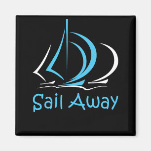 Imã Sail Away Sailboat Sand Ocean Gul