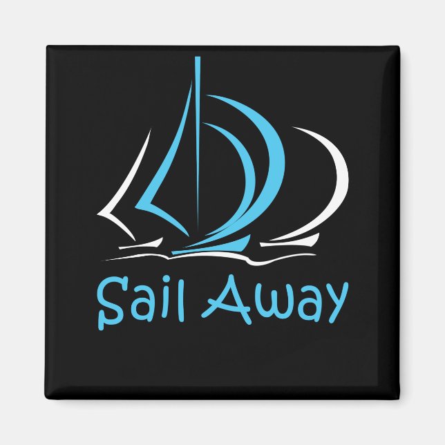 Imã Sail Away Sailboat Sand Ocean Gul (Frente)