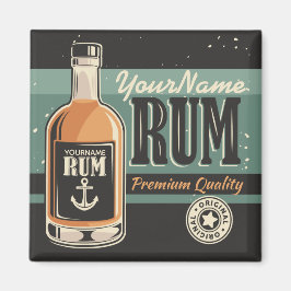 Imã Sailor Personalizado Rum Liquor Bottle Sign