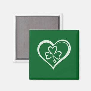 Imã Saint Patrick's Day Engraçado Shamrock Heart Irish