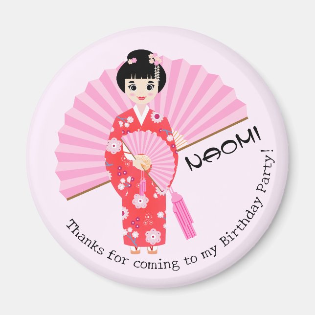 Imã Sakura Cherry Blossom Festa de aniversário Japones (Frente)