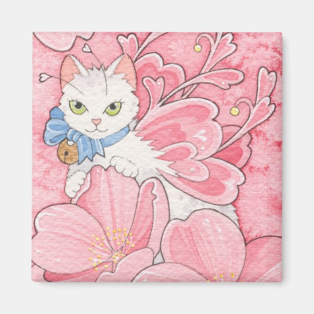 Imã Sakura Fairy Cat Notecard (Frente)
