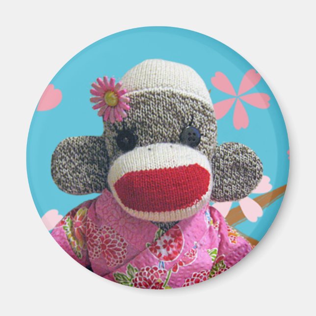Imã Sakura Sock Monkey Magnet (Frente)