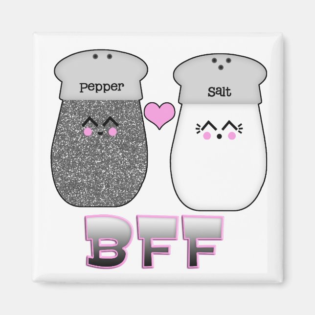 Imã Sal e Pimenta Kawaii BFF (Frente)