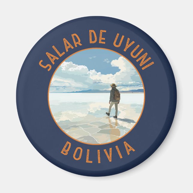 Imã Salar de Uyuni Bolívia Circular Retrotraído (Frente)
