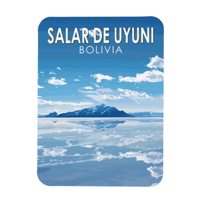 Ímã Salar de Uyuni Bolivia Viagem Art Vintage (Vertical)