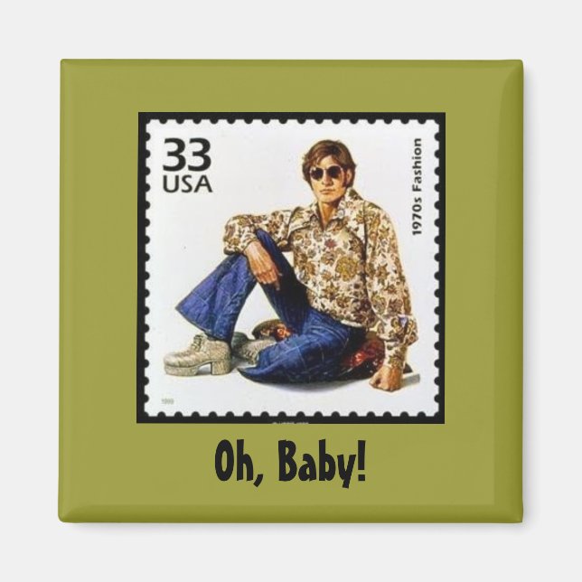 Imã SALE MAGNET - Groovy Vintage Hunka-Hunka Cara (Frente)