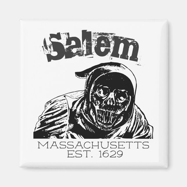Imã Salem Massachusetts Skull Grim Reaper (Frente)
