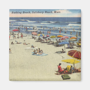 Imã Salisbury Beach, Mass - Vintage Beach Scene