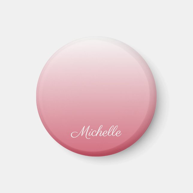 Imã Salmão-verde-preto personalizado, rosa (Frente)
