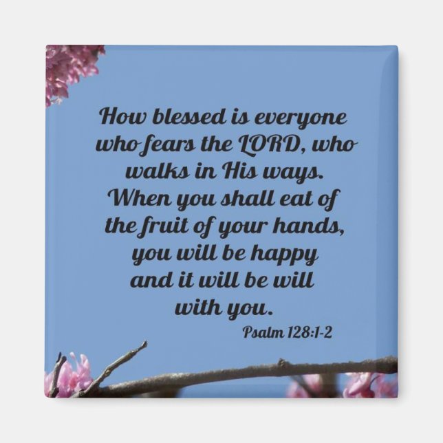 Imã Salmo 128:1-2 (Frente)