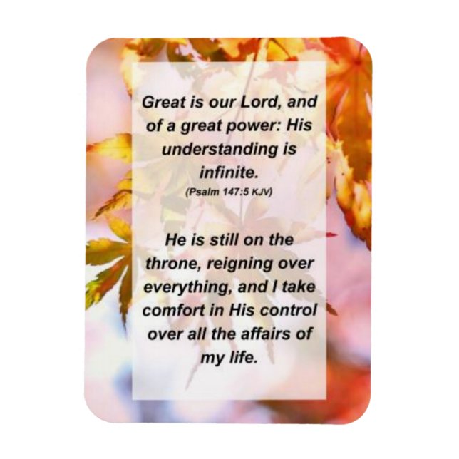 Ímã Salmo 147:5 Excelente é nosso Senhor, e de um pode (Vertical)