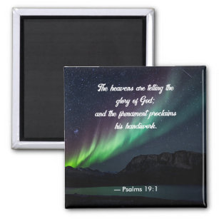 Imã Salmo 19:1 Aurora Borealis e Estrelas