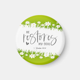 Imã Salmo 23:3 Ele restaura minha Bíblia de alma Verse