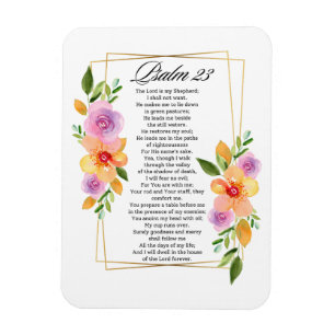 Ímã Salmo 23 Quadro Floral Geométrico