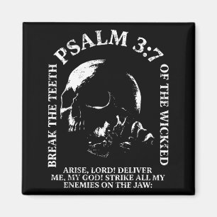 Imã Salmo 3_7 crânio vintage bíblico cristão religioso