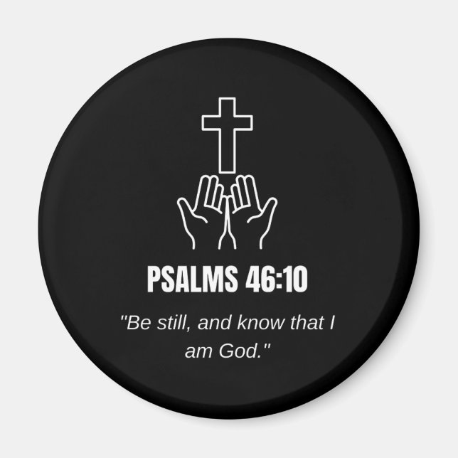 Imã Salmo 46:10 KJV Versículo Bíblico Minimalista (Frente)