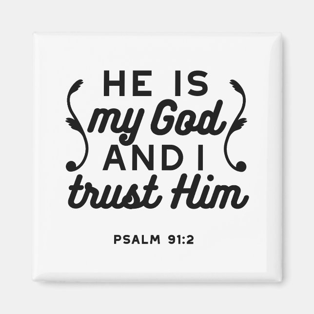 Imã Salmo 91:2 – Confie em Deus Versículo Bíblico Cris (Frente)