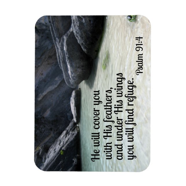 Ímã Salmo 91:4 Ele vai te cobrir com suas penas (Vertical)