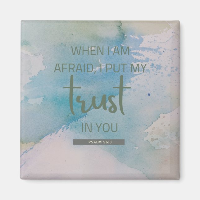 Imã Salmo De Aquarela 56:3 Magnet (Frente)