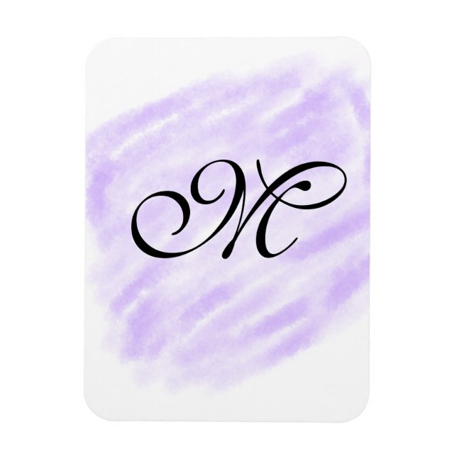 Ímã Salpicos simples de aquarela roxa pastel adicionar (Vertical)
