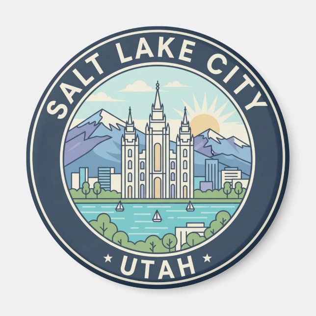Imã Salt Lake City Skyline Utah (Frente)