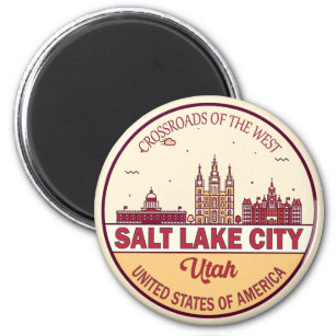 Imã Salt Lake City Utah Cidade Skyline Emblem